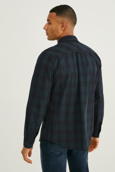 Hombre - MUSTANG - camisa - regular fit - button down - de cuadros - azul