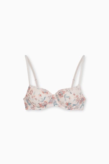 Women - Underwire bra - FULL COVERAGE - padded - floral - rose