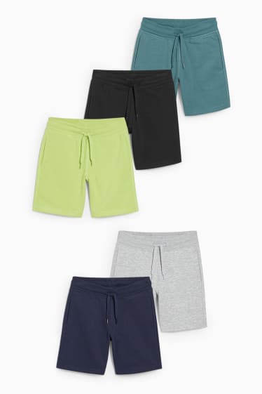 Enfants garçons - Lot de 5 - shorts en molleton - bleu foncé