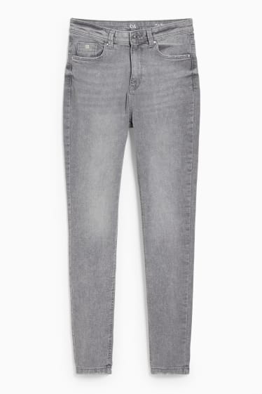 Dames - Skinny jeans - high waist  - jeanslichtgrijs