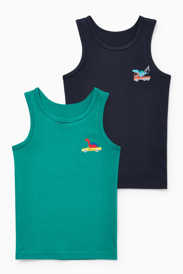 Enfants - Lot de 2 - maillots de corps - vert
