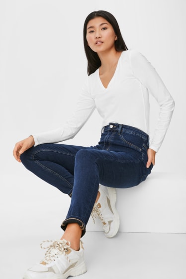 Women - Curvy jeans - high waist - denim-blue