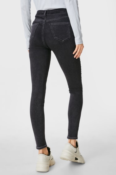 Damen - Curvy Jeans - High Waist - dunkeljeansgrau