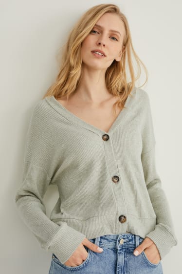 Damen - Strickjacke - hellgrün