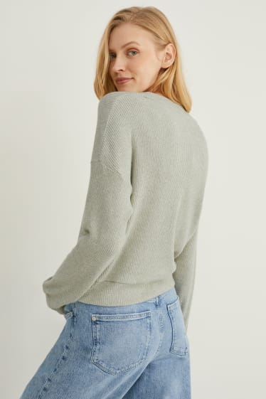 Damen - Strickjacke - hellgrün