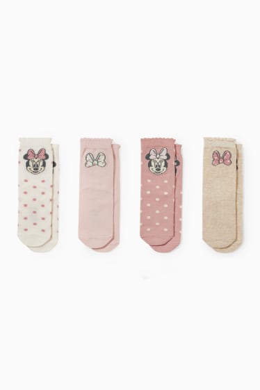 Babies - Multipack of 4 - Minnie Mouse - baby socks - rose