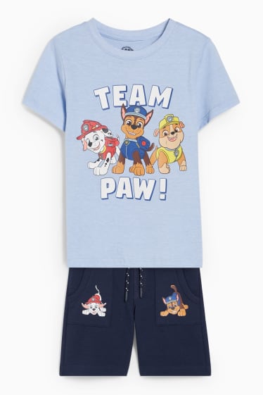 Kinderen - Paw Patrol - set - T-shirt en sweatshorts - 2-delig - donkerblauw