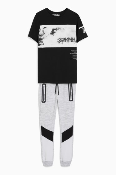 Children - Set - short sleeve T-shirt and joggers - 2 piece - black