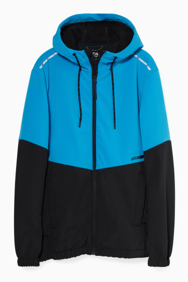 Men - Outdoor jacket with hood - light blue