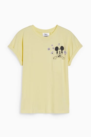 Women - T-shirt - Mickey Mouse - light yellow