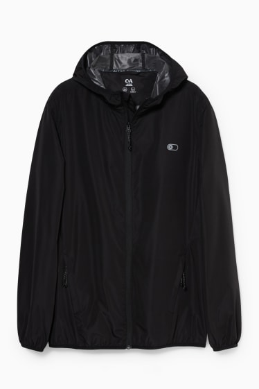 Men - Outdoor jacket with hood  - black