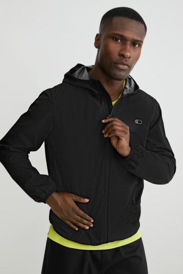 Men - Outdoor jacket with hood  - black