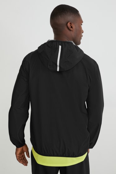 Men - Outdoor jacket with hood  - black