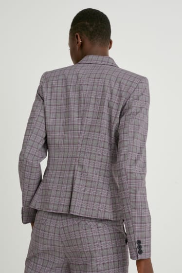Women - Business blazer with shoulder pads - check - gray-melange