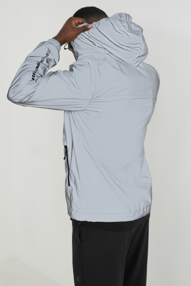 Men - Outdoor jacket with hood  - silver