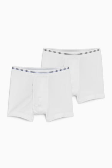 Home - Paquet de 2 - calçotets trunk - canalé fi - blanc