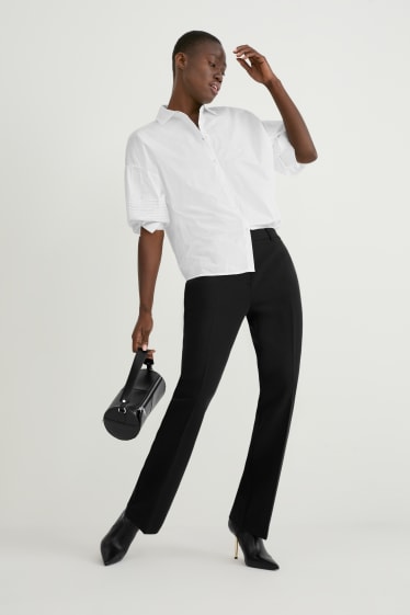 Women - Business trousers - straight fit - recycled - black