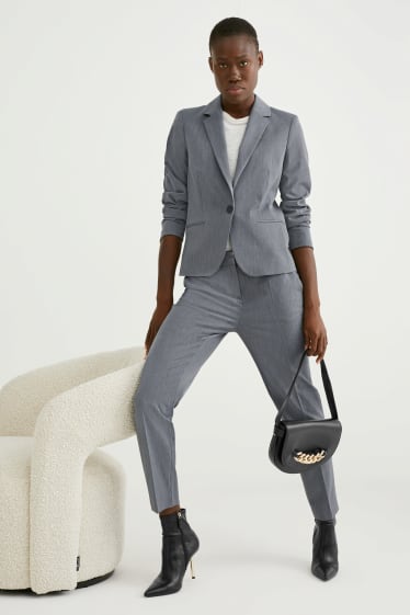 Dames - Business-blazer met schouderpads - grijs