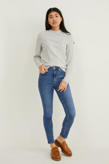 Kobiety - Skinny jeans - wysoki stan - One Size Fits More - dżins-niebieski