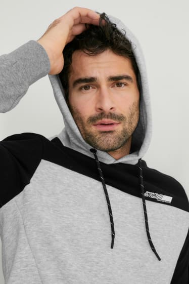 Men - Hoodie - fitness - light gray-melange