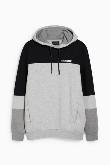 Men - Hoodie - fitness - light gray-melange