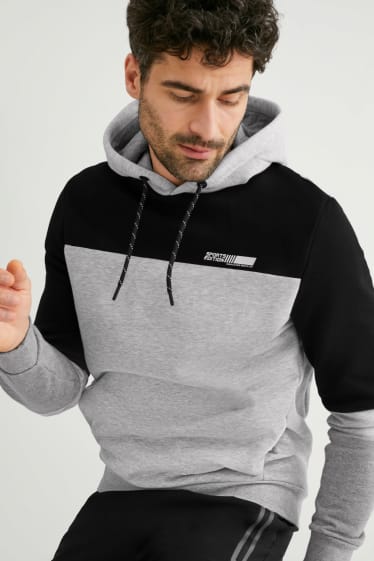 Mężczyźni - Bluza z kapturem - fitness - jasnoszary-melanż