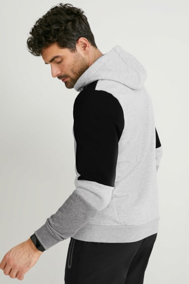 Men - Hoodie - fitness - light gray-melange