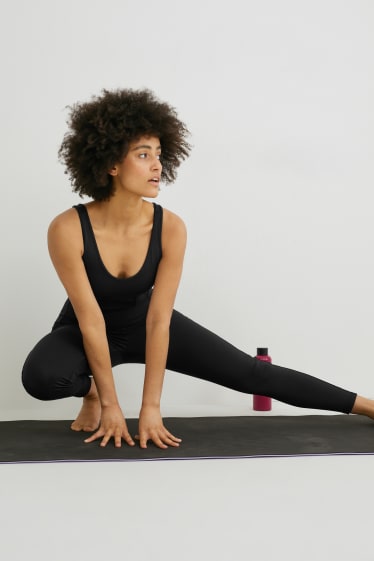 Donna - Reggiseno sportivo - imbottito - yoga - 4 Way Stretch - nero