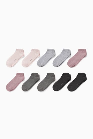 Damen - Multipack 10er - Sneakersocken - rosa
