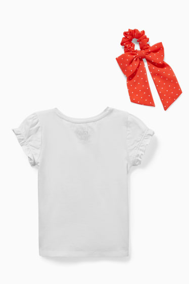 Kinderen - Set - T-shirt en scrunchie - 2-delig - crème wit