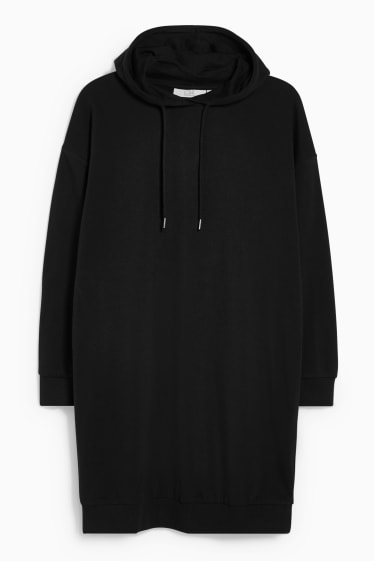 Women - CLOCKHOUSE - sweatshirt dress with hood - black
