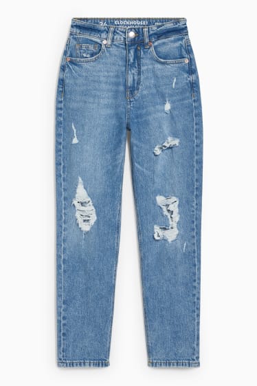 Femei - CLOCKHOUSE - mom jeans - high waist  - denim-albastru deschis