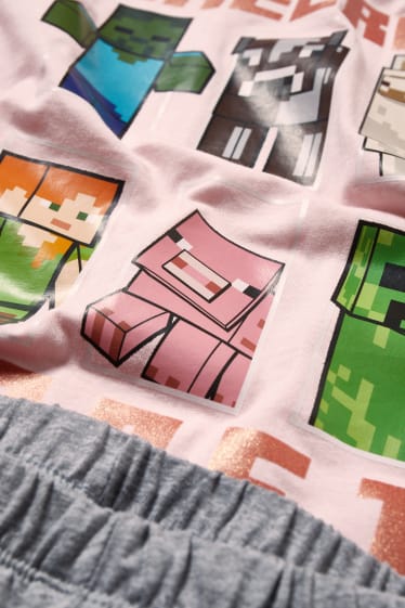 Kinder - Minecraft - Pyjama - 2 teilig - rosa