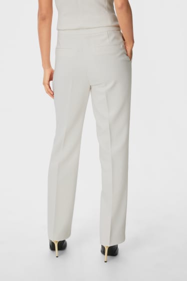 Femmes - Pantalon de bureau - coupe ajustée - matière recyclée - blanc crème