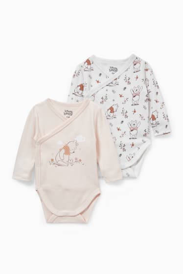 Bebés - Pack de 2 - Winnie the Pooh - bodies cruzados para bebé - blanco / rosa