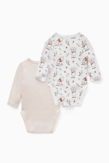 Babies - Multipack of 2 - Winnie the Pooh - baby wrapover bodysuit - white / rose