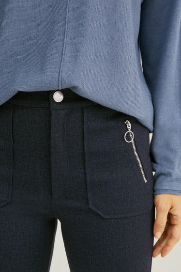 Mujer - Pantalón de punto - tapered fit - azul jaspeado