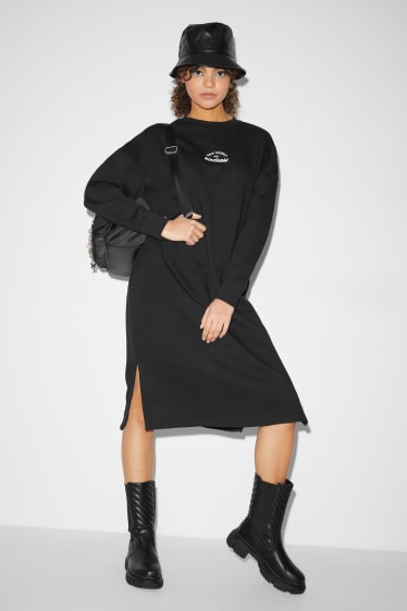 Jóvenes - CLOCKHOUSE - vestido sudadera - negro
