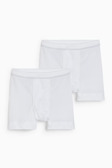Home - Paquet de 2 - calçotets trunk - canalé doble - blanc