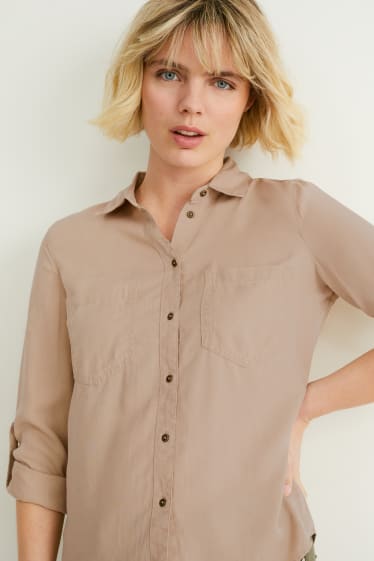 Damen - Bluse - taupe