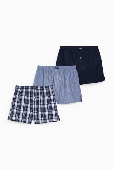 Hombre - Pack de 3 - boxers - tejidos - azul