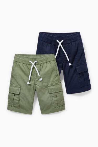 Niños - Pack de 2 - shorts cargo - azul oscuro
