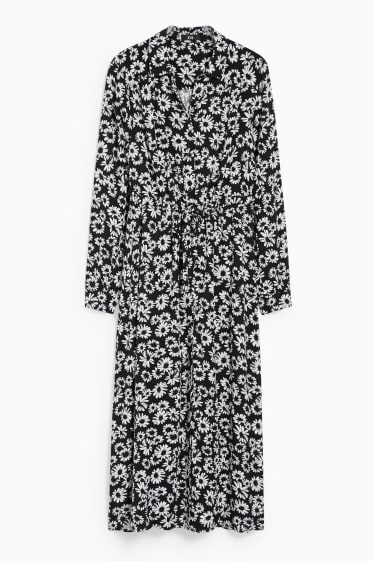 Women - Column dress - floral - black