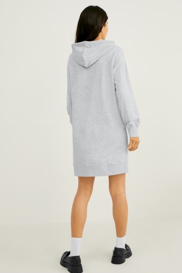 Women - Column dress with hood - light gray-melange