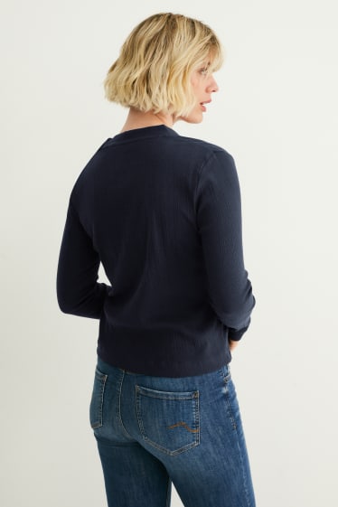 Women - Basic zip-through sweatshirt - dark blue