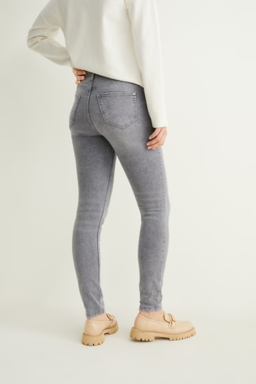 Dames - Skinny jeans - high waist  - jeanslichtgrijs