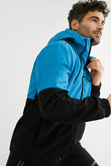 Men - Outdoor jacket with hood - light blue