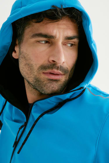 Men - Outdoor jacket with hood - light blue
