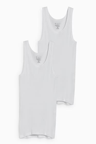 Men - Multipack of 2 - vest - double rib - white