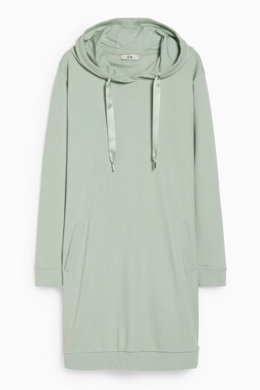 Women - Sweatshirt dress with hood - mint green